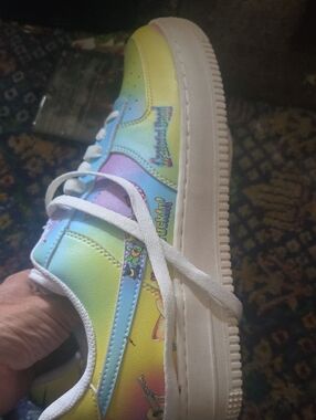 Grateful dead custom af1 Rainbow Pastel Lace-Up Sneakers
